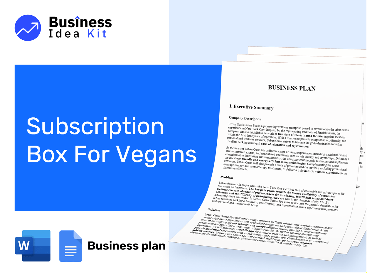 Subscription Box For Vegans Business Plan Example