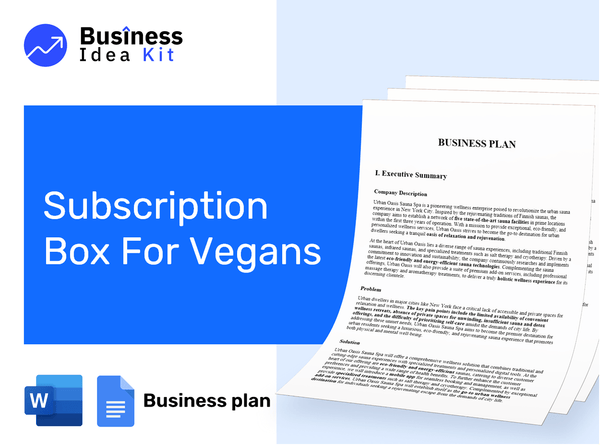 Subscription Box For Vegans Business Plan Example