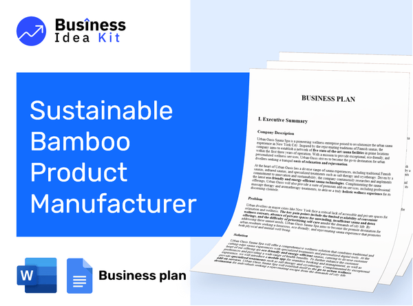 Sustainable Bamboo Product Manufacturer Business Plan Example
