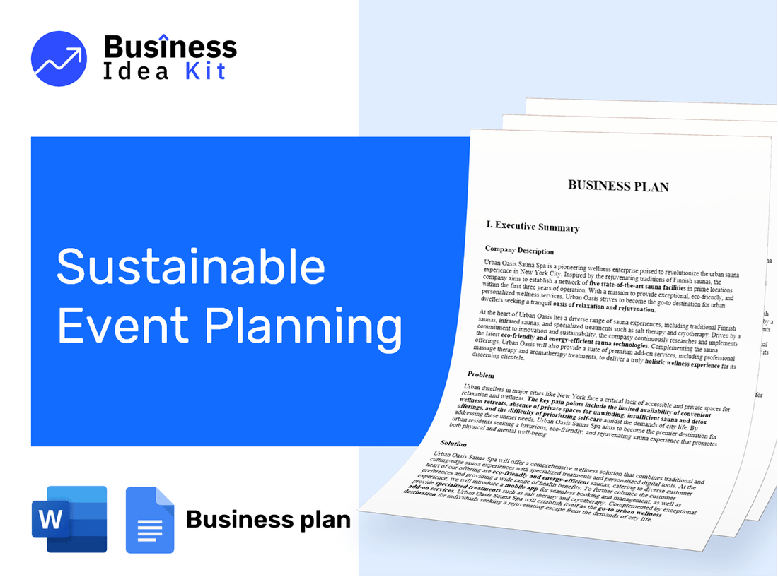 Sustainable Event Planning Business Plan Example