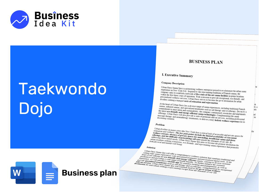 Taekwondo Dojo Business Plan Example
