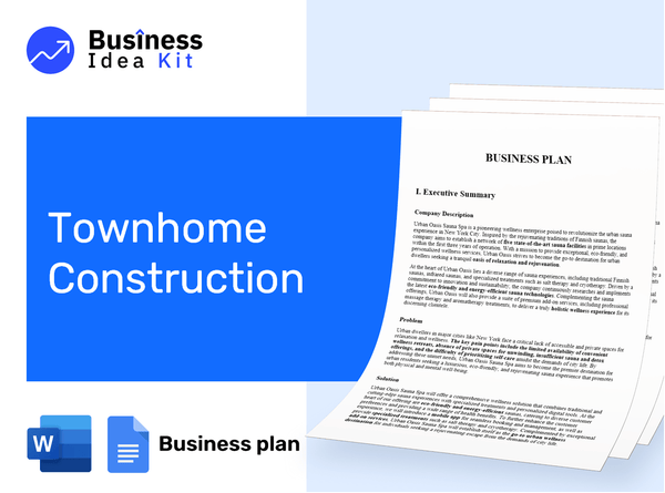 Townhome Construction Business Plan Example