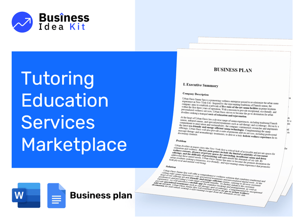 Tutoring Education Services Marketplace Business Plan Example