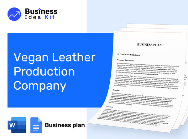 Vegan Leather Production Company Business Plan Example