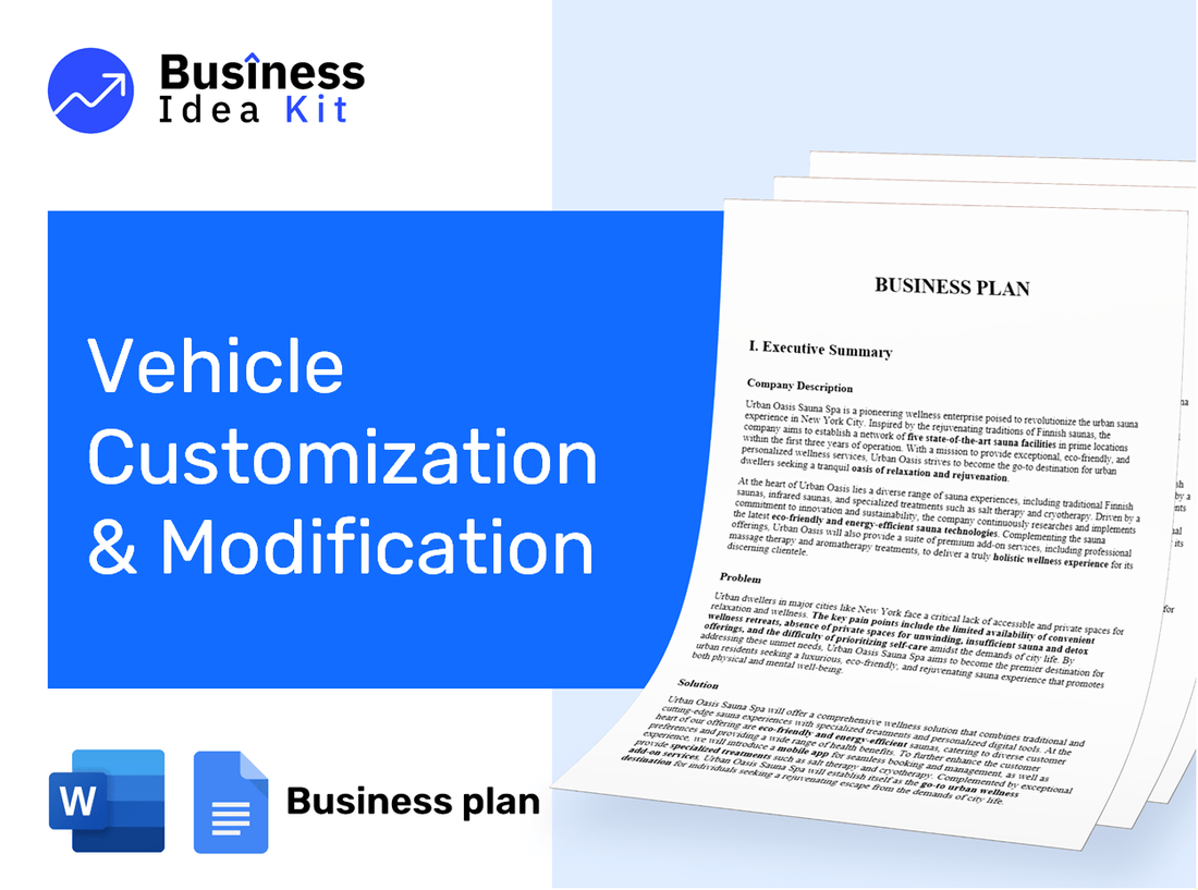 Vehicle Customization And Modification Business Plan Example