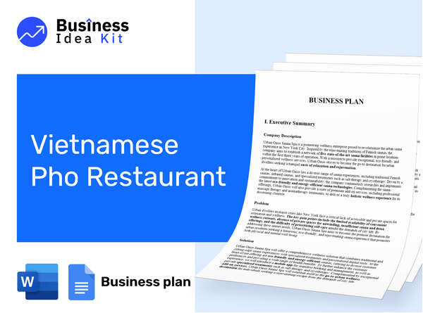 Vietnamese Pho Restaurant Business Plan Example
