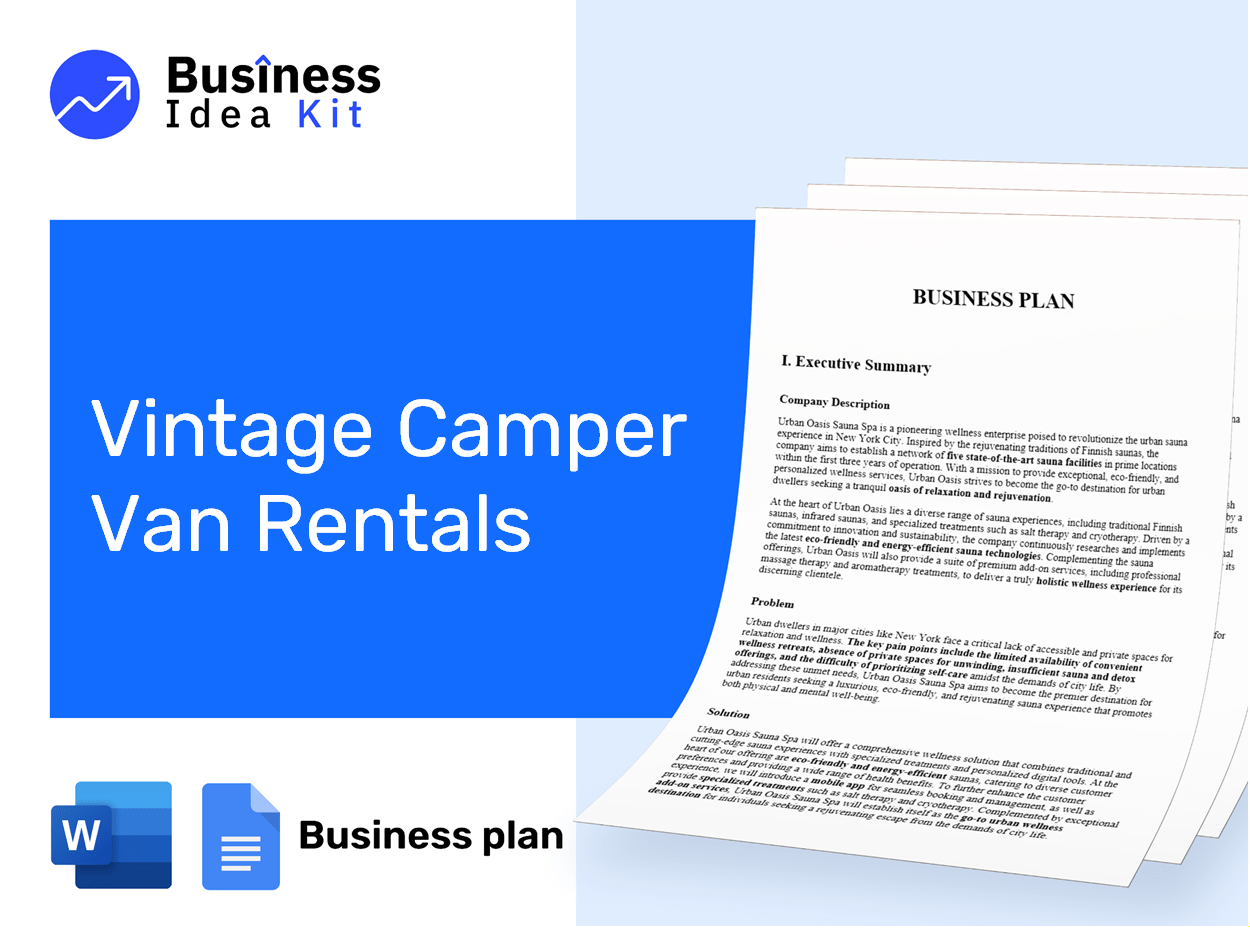 Vintage Camper Van Rentals Business Plan Example
