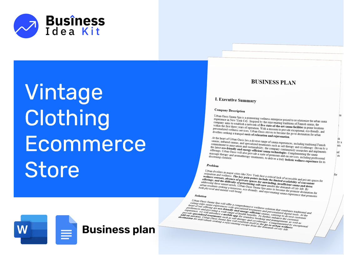 Vintage Clothing Ecommerce Store Business Plan Example