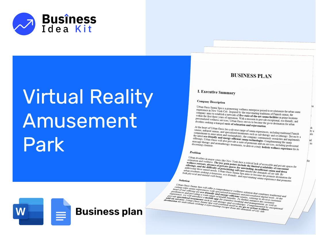 Virtual Reality Amusement Park Business Plan Example