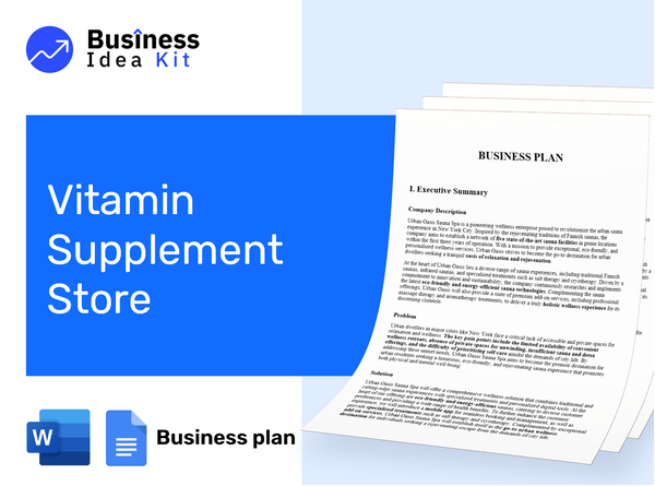 Vitamin Supplement Store Business Plan Example