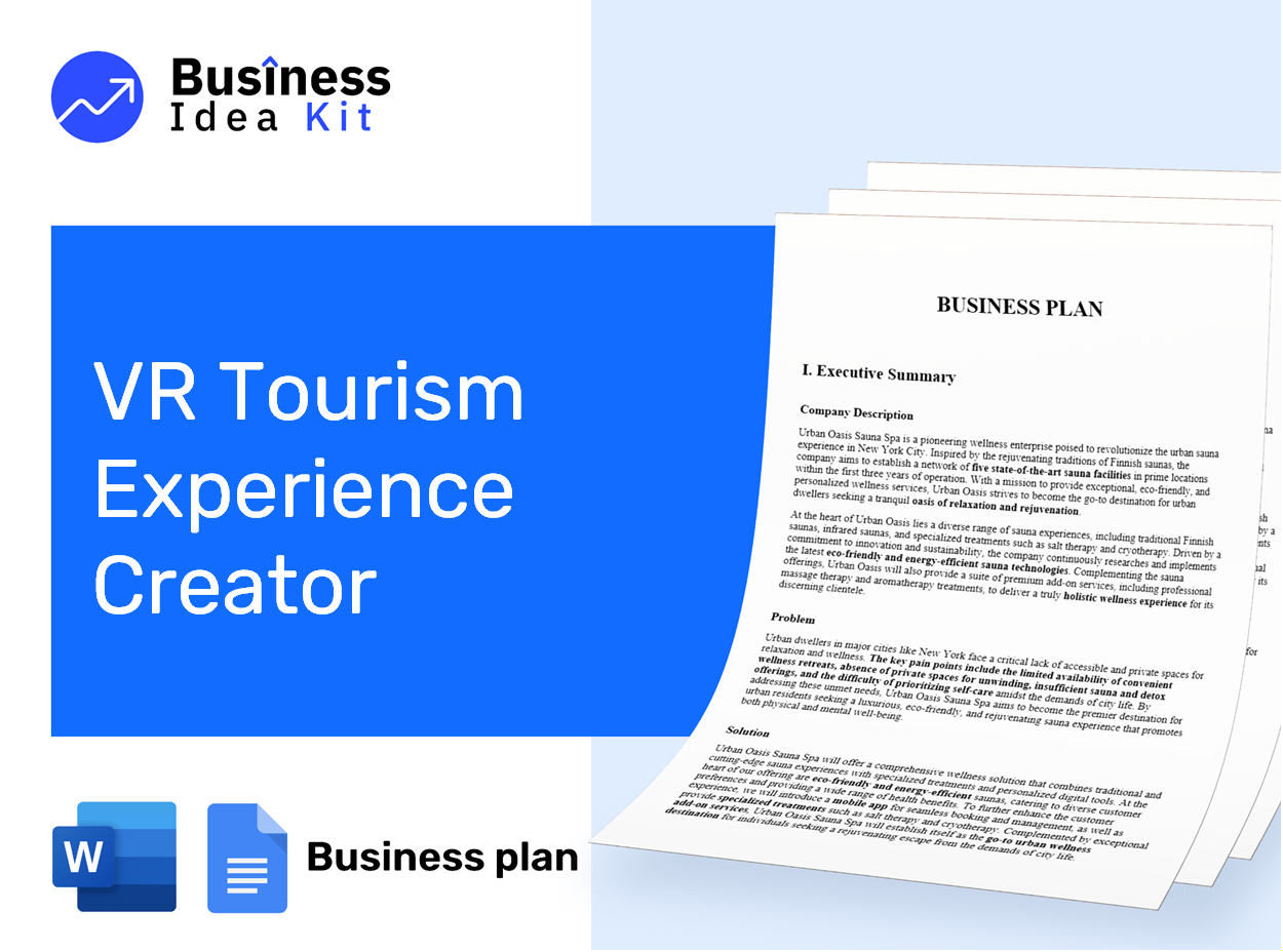 Vr Tourism Experience Creator Business Plan Example