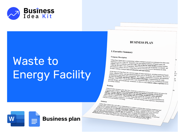 Waste To Energy Facility Business Plan Example
