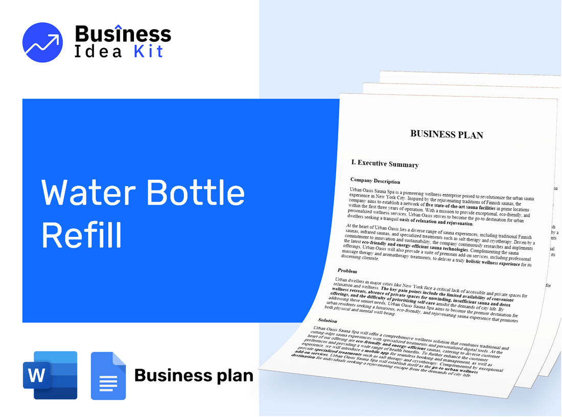 Water Bottle Refill Business Plan Example