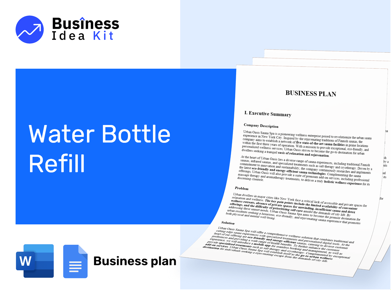 Water Bottle Refill Business Plan Example