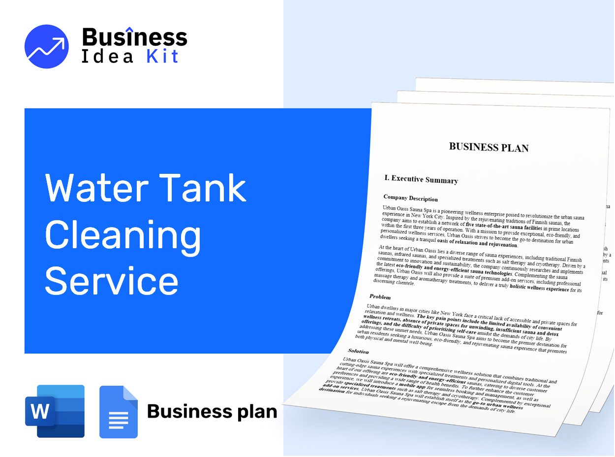 Water Tank Cleaning Service Business Plan Example