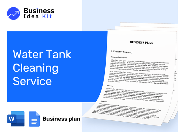 Water Tank Cleaning Service Business Plan Example