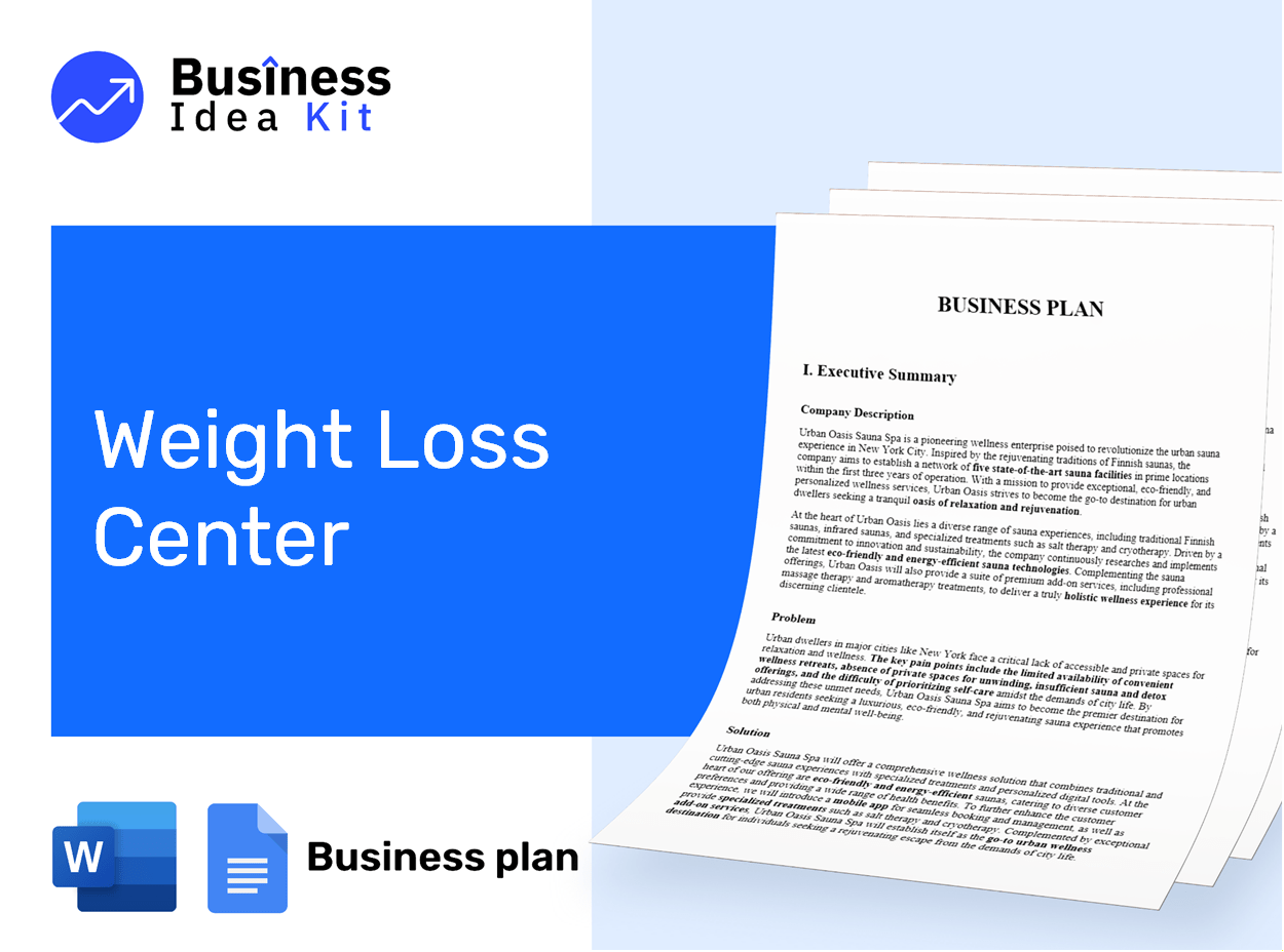 Weight Loss Center Business Plan Example