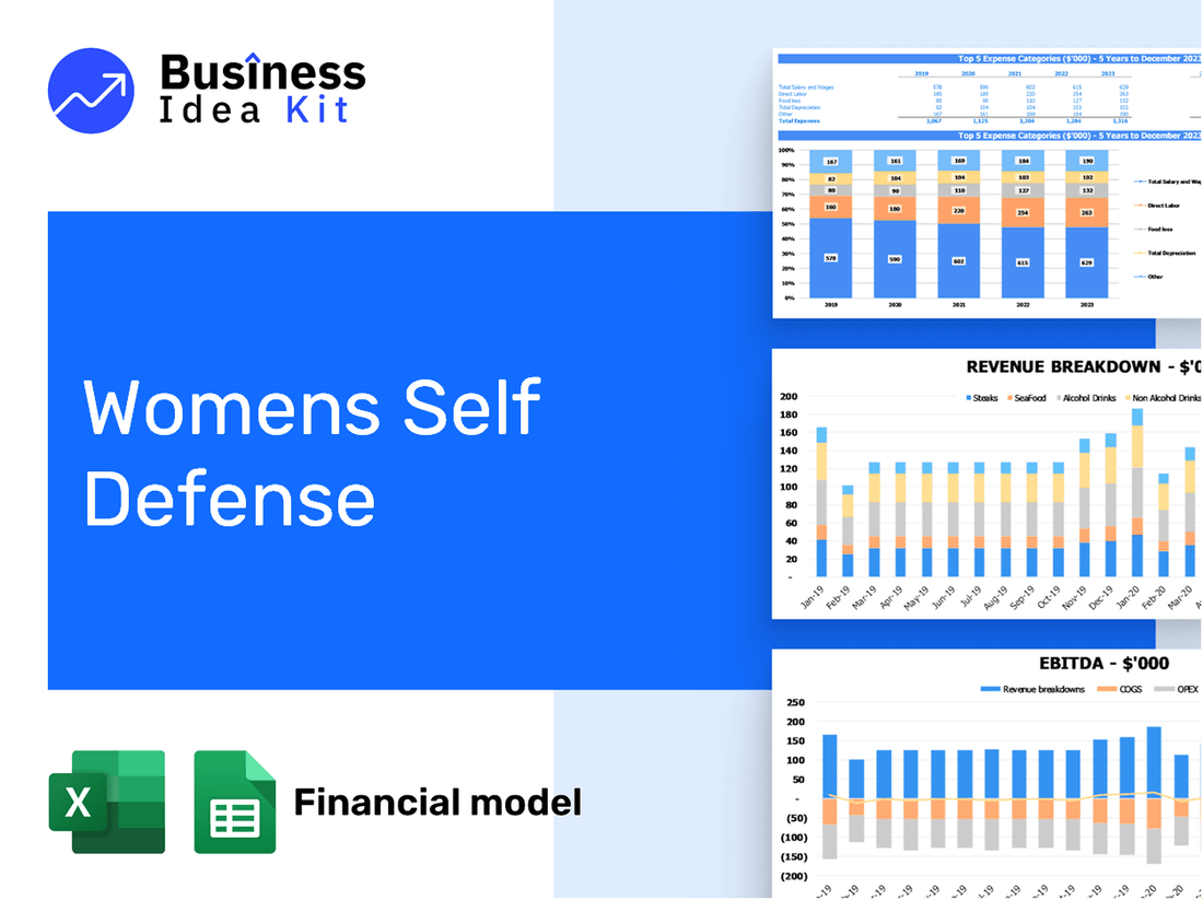 Womens Self Defense Financial Model Example