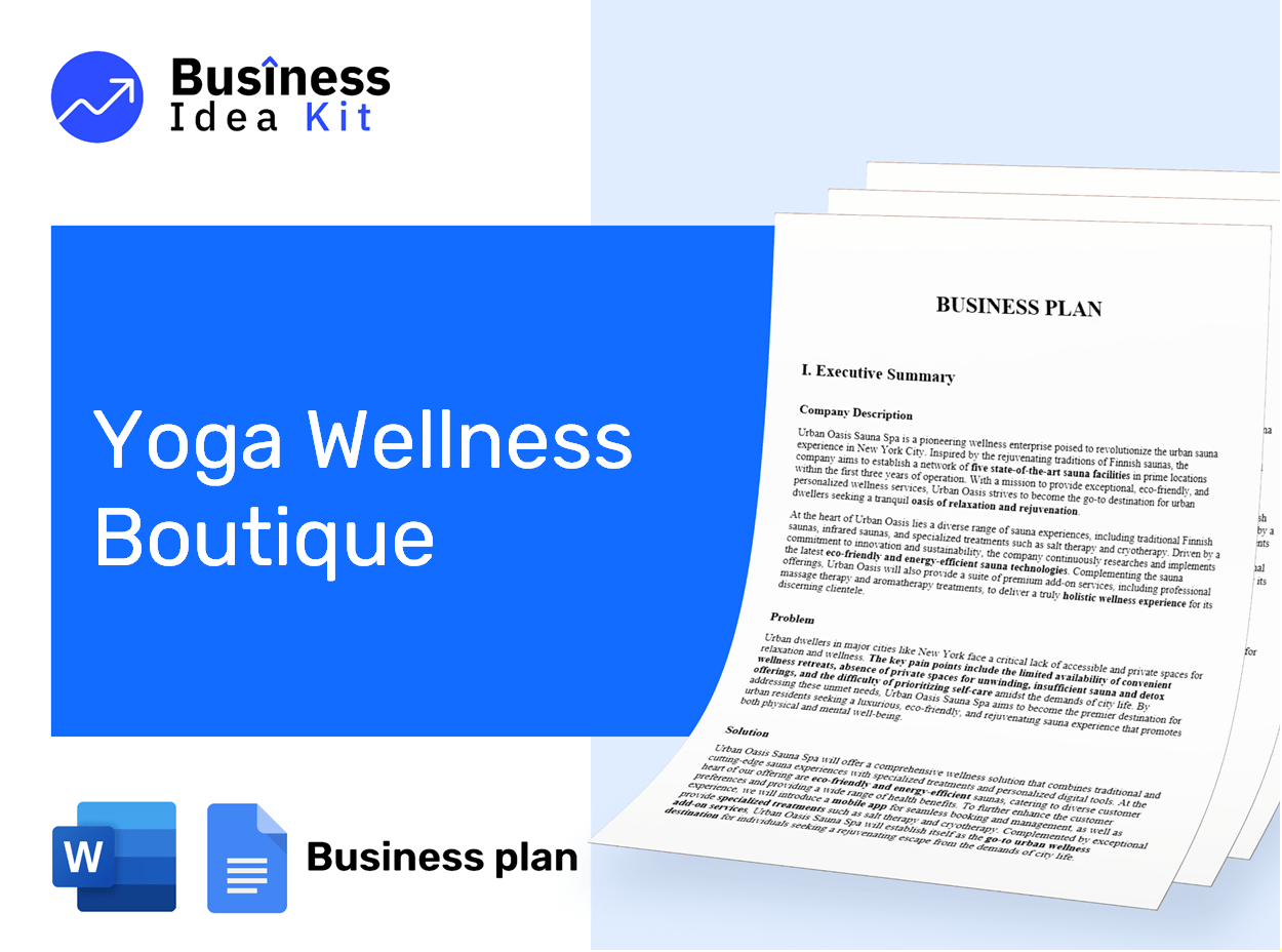 Yoga Wellness Boutique Business Plan Example